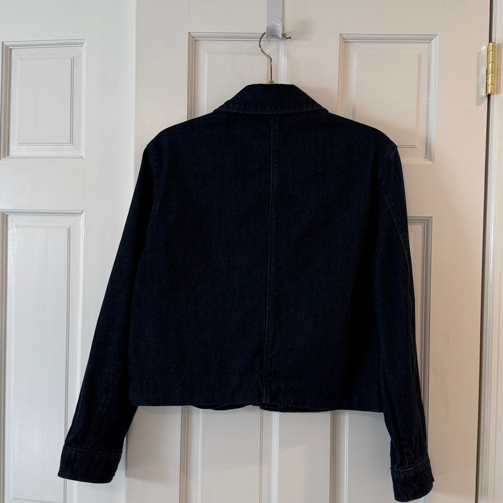 Mango Dark Navy Button-Front Denim Jacket - Picture 2 of 7